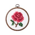 画像1: (op7355)　刺繍キット【バラ】　 初心者でも簡単 花　フラワー　ばら　薔薇　ローズ　額　ミニ額　手作り　クロス ステッチ　手芸 (1)