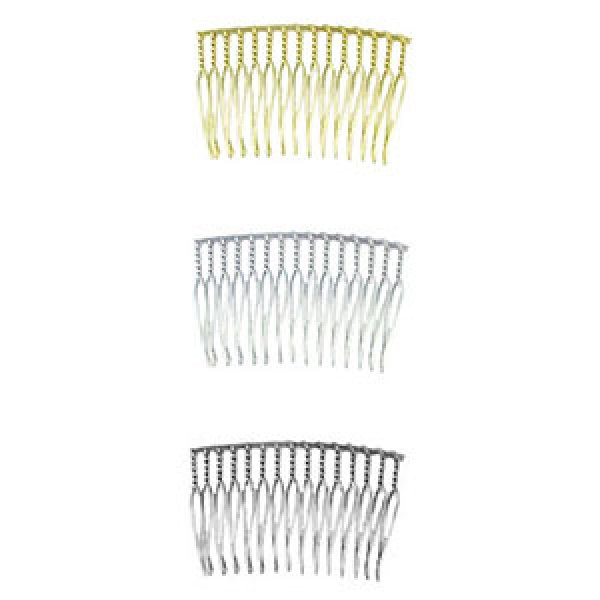 画像1: (YDH-comb15)【高品質日本製 10セット予約販売】副資材 ワイヤー ヘアコーム 15本足 3色展開 手芸 デコ土台 台座 ビーズやレジンに (1)