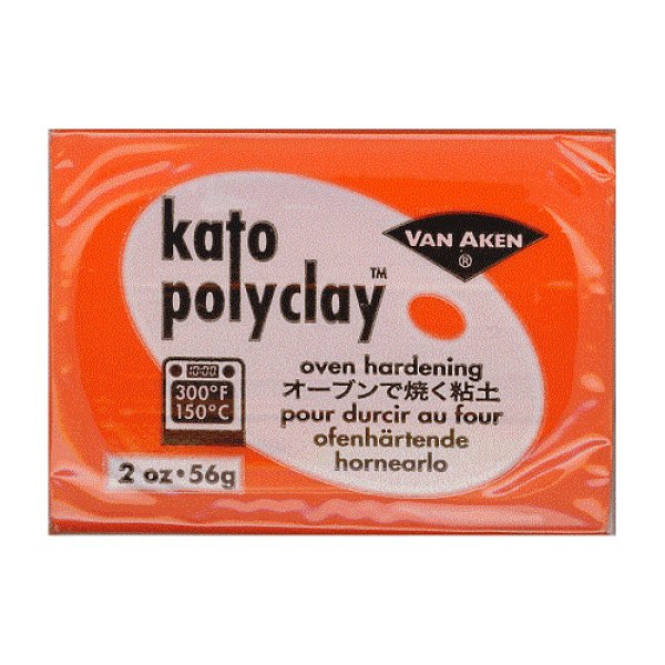 画像1: (deco45)  オーブン 粘土 kato polyclay オレンジ 56g ポリマークレイ 粘土細工 クレイアート クレイクラフト (1)