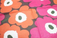 画像1: (D248')ペーパーナプキン　マリメッコ　ウニッコ Unikko深緑×橙  1枚　バラ売り marimekko